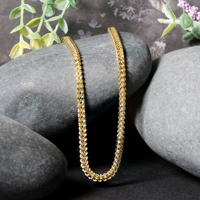 Bids.com 3.2mm 14k Yellow Gold Square Franco Chain Necklaces