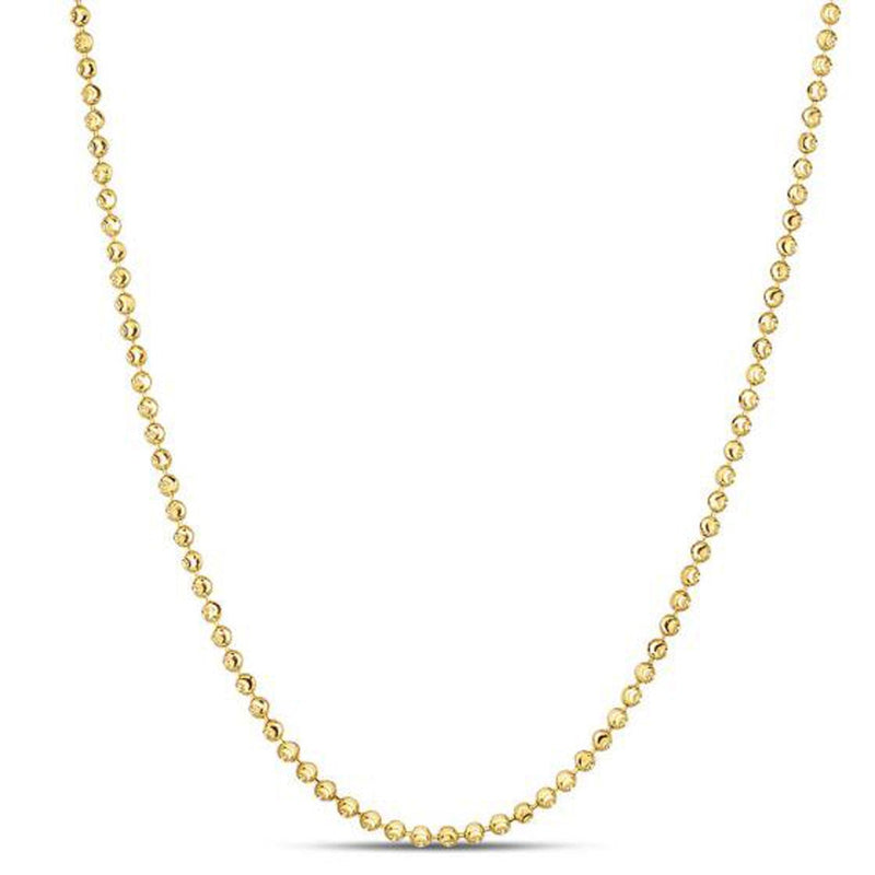 Bids.com Moon Cut Bead Chain in 14k Yellow Gold (2.00 mm) Necklaces