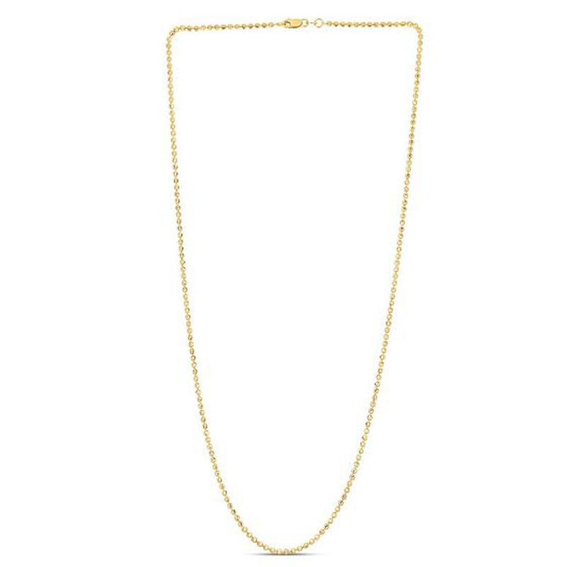 Bids.com Moon Cut Bead Chain in 14k Yellow Gold (2.00 mm) Necklaces