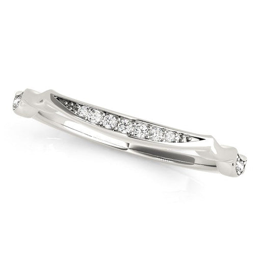 Bids.com 14k White Gold Unique Graduated Style Diamond Wedding Band (1/10 cttw) Rings