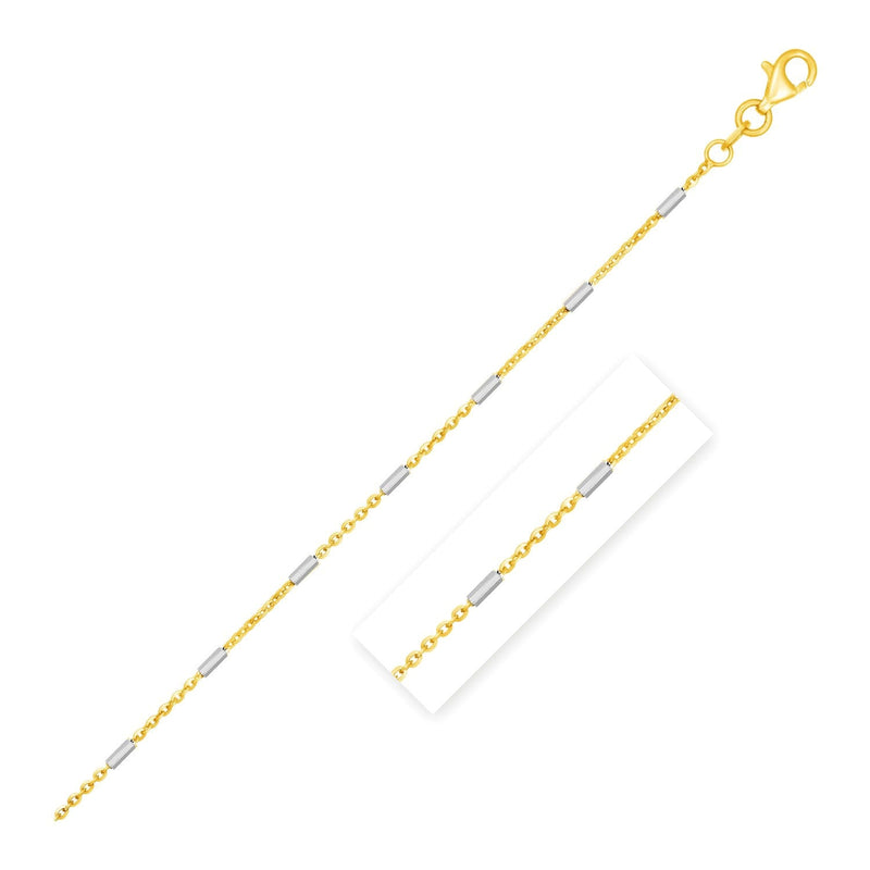 Bids.com Bar Links Pendant Chain in 14k Two Tone Gold (1.4mm) Necklaces