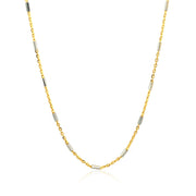 Bids.com Bar Links Pendant Chain in 14k Two Tone Gold (1.4mm) Necklaces