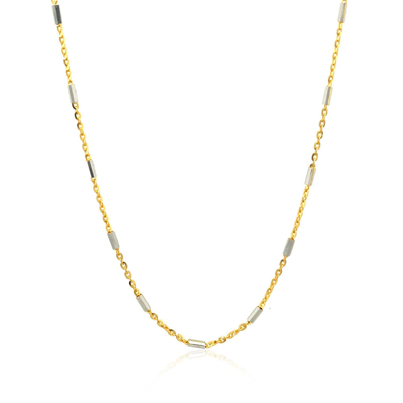 Bids.com Bar Links Pendant Chain in 14k Two Tone Gold (1.4mm) Necklaces