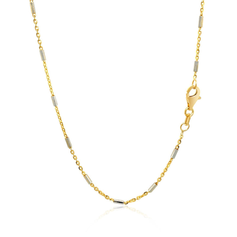 Bids.com Bar Links Pendant Chain in 14k Two Tone Gold (1.4mm) Necklaces