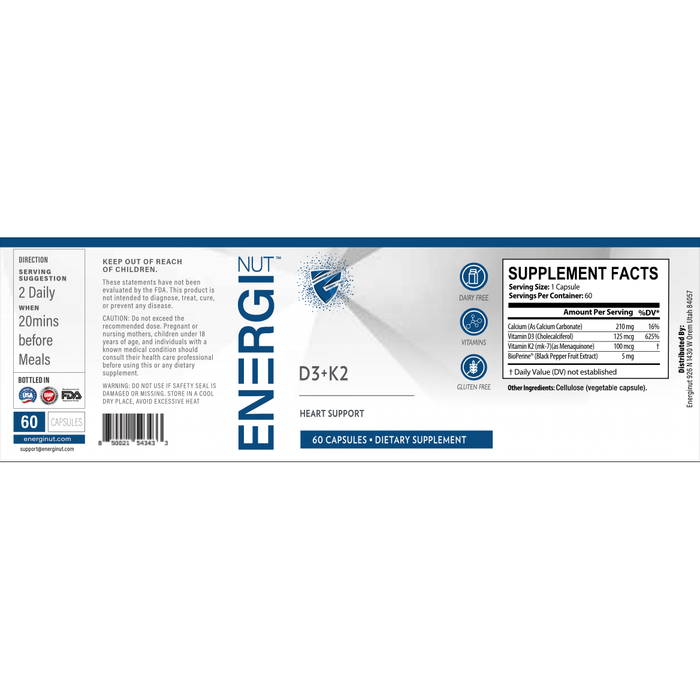 Energi Nutrition - D3+K2 - 1.5oz