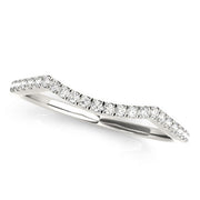 Bids.com 14k White Gold Diamond Pave Set Curved Wedding Band (1/8 cttw) Rings