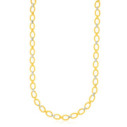 Bids.com 14k Two-Tone Gold Multi-Textured Oval Link Fancy Necklace Necklaces