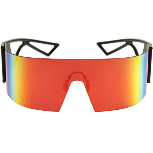 zeroUV 80s Retro Wrap Around One Piece Futuristic Sunglasses D305 Glasses / Sunglasses