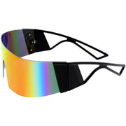 zeroUV 80s Retro Wrap Around One Piece Futuristic Sunglasses D305 Glasses / Sunglasses
