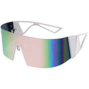 zeroUV 80s Retro Wrap Around One Piece Futuristic Sunglasses D305 Glasses / Sunglasses