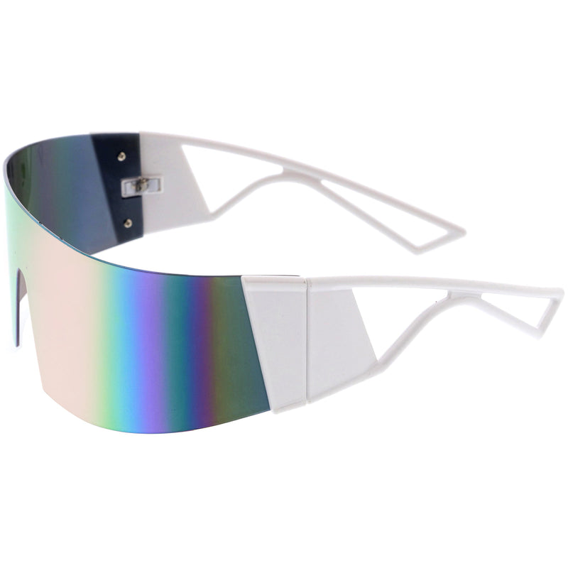zeroUV 80s Retro Wrap Around One Piece Futuristic Sunglasses D305 Glasses / Sunglasses