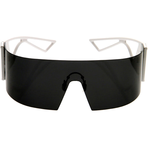 zeroUV 80s Retro Wrap Around One Piece Futuristic Sunglasses D305 Glasses / Sunglasses