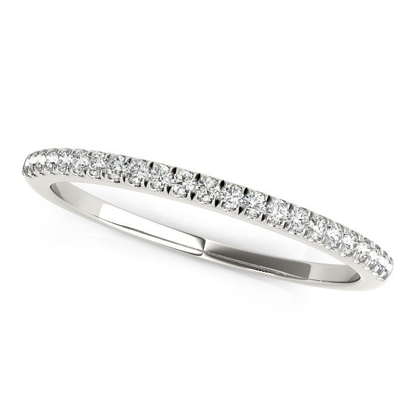 Bids.com 14k White Gold Scallop Style Setting Diamond Wedding Band (1/8 cttw) Rings