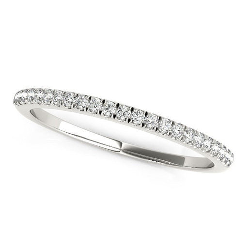 Bids.com 14k White Gold Scallop Style Setting Diamond Wedding Band (1/8 cttw) Rings
