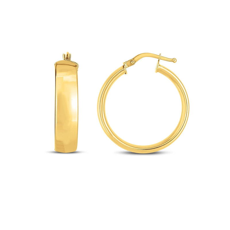 Bids.com 14k Yellow Gold Wedding Band Hoops (6x25mm) Earrings