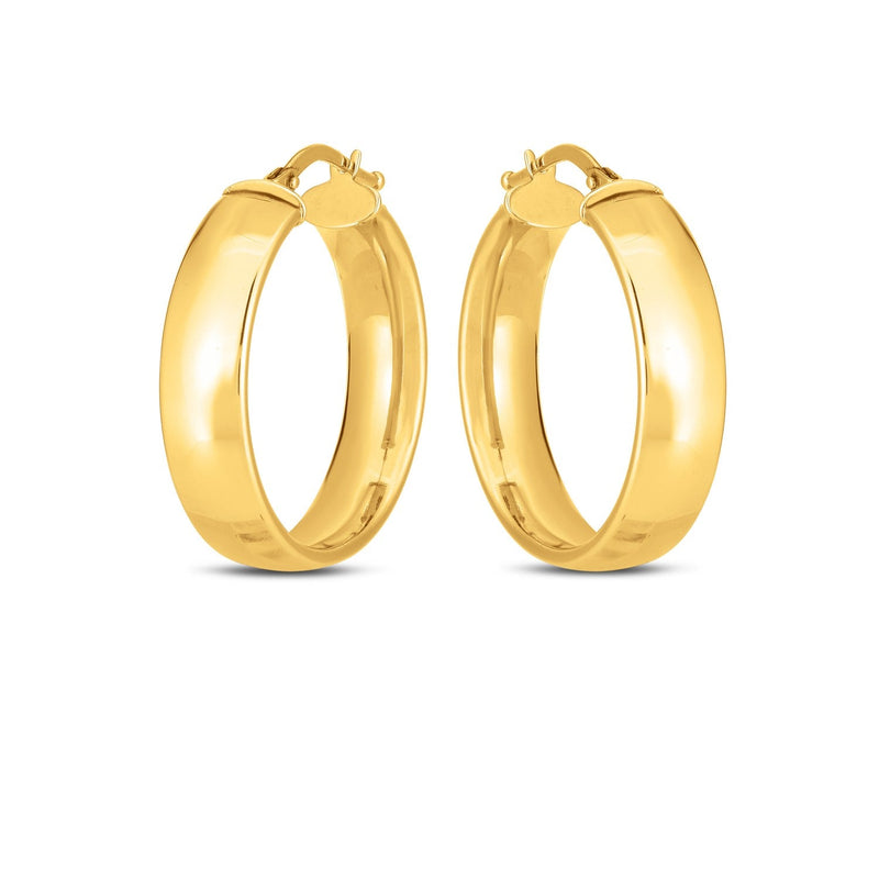Bids.com 14k Yellow Gold Wedding Band Hoops (6x25mm) Earrings