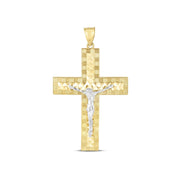 Bids.com 14k Two Tone Gold High Polish Diamond Cut Cross Pendant Pendants