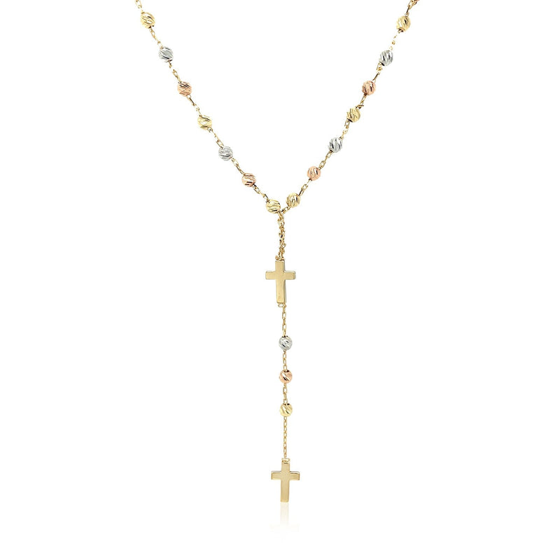 Bids.com 14k Tri-Color Gold Rosary Chain Necklace Necklaces