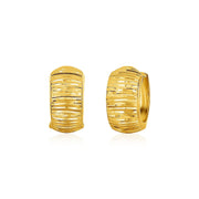 Bids.com 14k Yellow Gold Diamond Cut Hoop Design Earrings Earrings