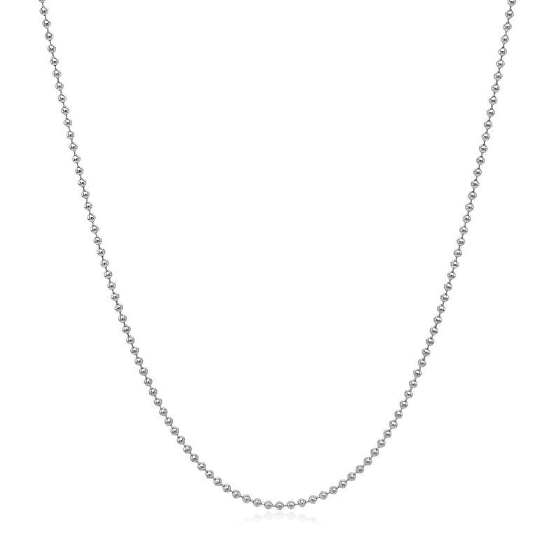 Bids.com 14k White Gold Bead Chain 1.0mm Necklaces