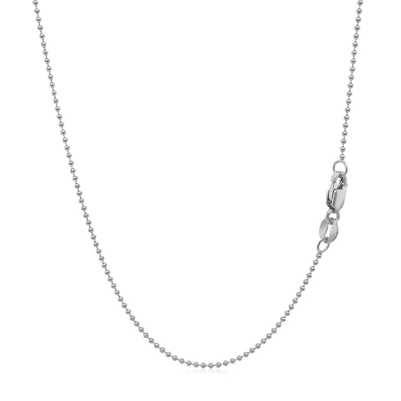 Bids.com 14k White Gold Bead Chain 1.0mm Necklaces