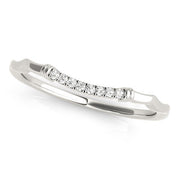 Bids.com 14k White Gold Wave Design Pave Set Diamond Wedding Ring (1/20 cttw) Rings