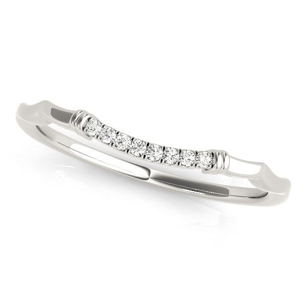 Bids.com 14k White Gold Wave Design Pave Set Diamond Wedding Ring (1/20 cttw) Rings