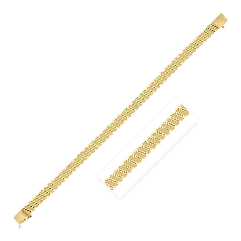 Bids.com 14k Yellow Gold Rib Link Bracelet (7.00 mm) Bracelets