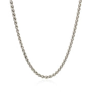 Bids.com Sterling Silver Rhodium Plated Wheat Chain 2.6mm Necklaces