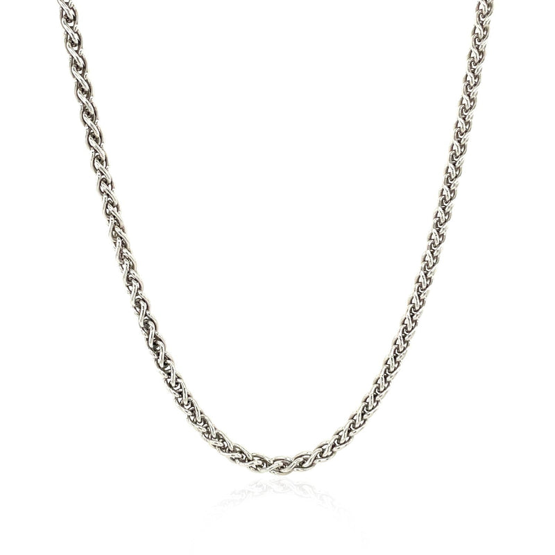 Bids.com Sterling Silver Rhodium Plated Wheat Chain 2.6mm Necklaces
