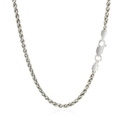 Bids.com Sterling Silver Rhodium Plated Wheat Chain 2.6mm Necklaces