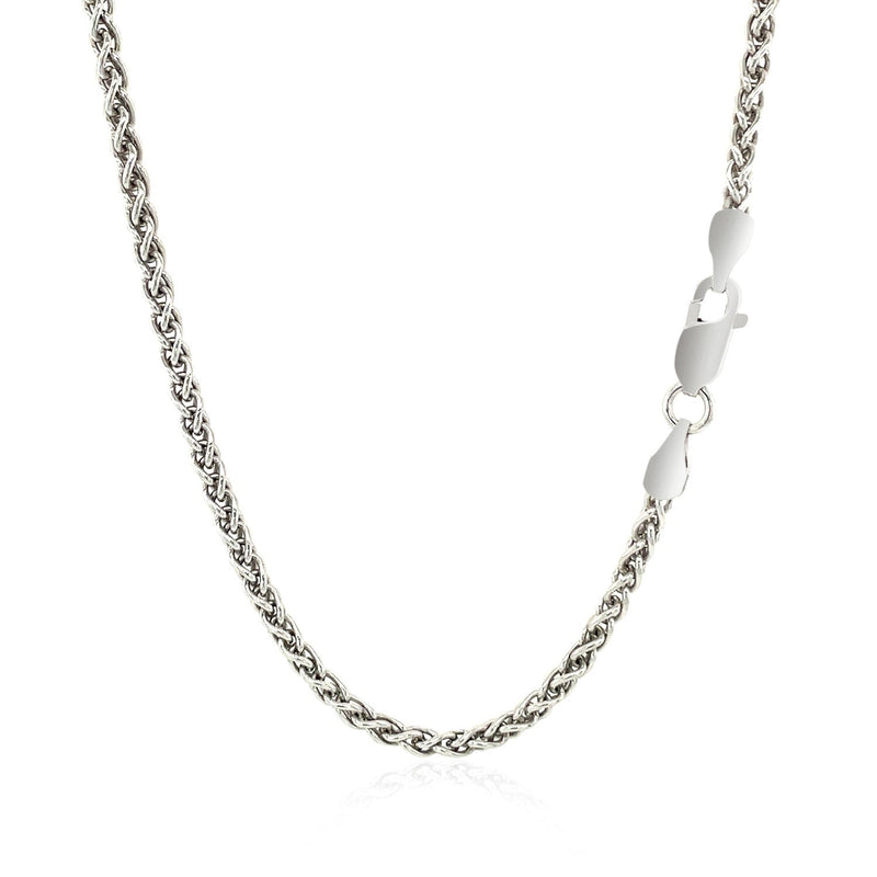 Bids.com Sterling Silver Rhodium Plated Wheat Chain 2.6mm Necklaces