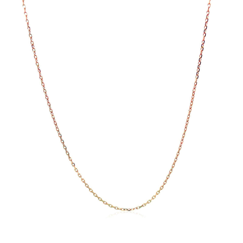 Bids.com 18k Rose Gold Diamond Cut Cable Link Chain (0.75 mm) Necklaces