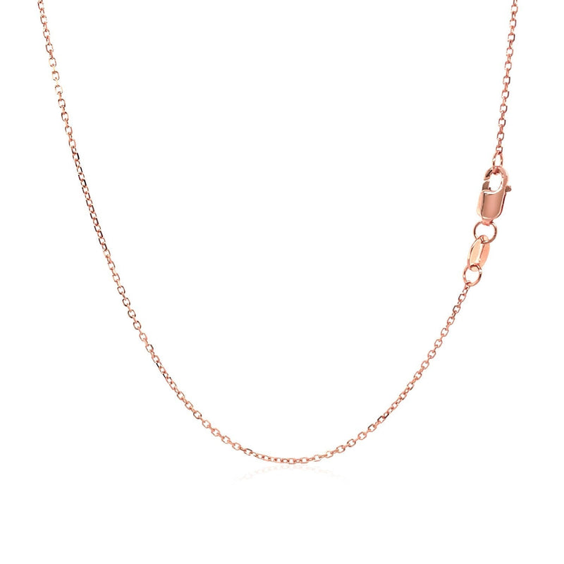 Bids.com 18k Rose Gold Diamond Cut Cable Link Chain (0.75 mm) Necklaces