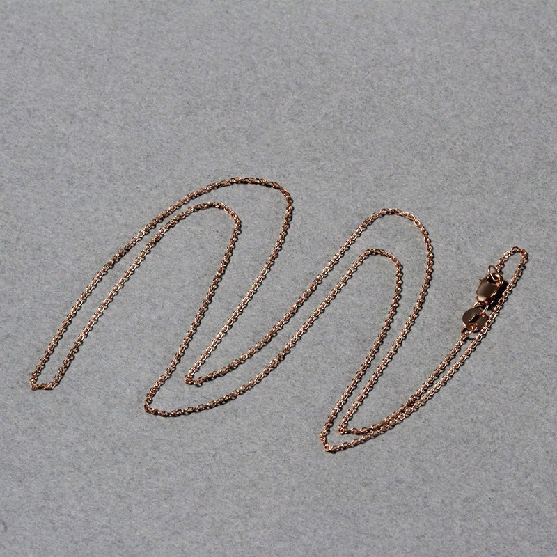 Bids.com 18k Rose Gold Diamond Cut Cable Link Chain (0.75 mm) Necklaces