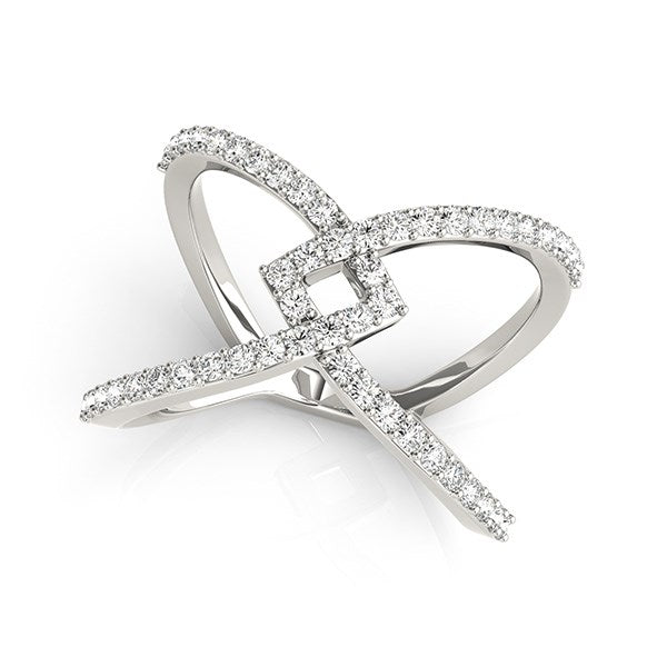 Bids.com 14k White Gold Fancy Entwined Design Diamond Ring (1/2 cttw) Rings