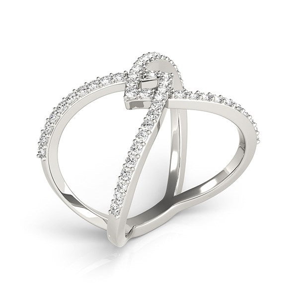 Bids.com 14k White Gold Fancy Entwined Design Diamond Ring (1/2 cttw) Rings