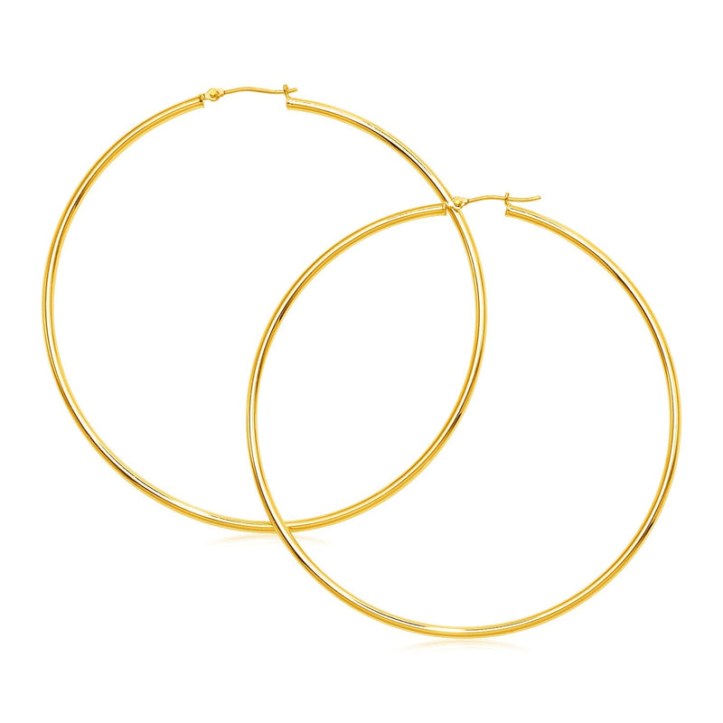 Bids.com 14k Yellow Gold Large Polished Hoop Earrings Earrings