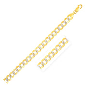 Bids.com 7.0 mm 14k Two Tone Gold Pave Curb Chain Necklaces
