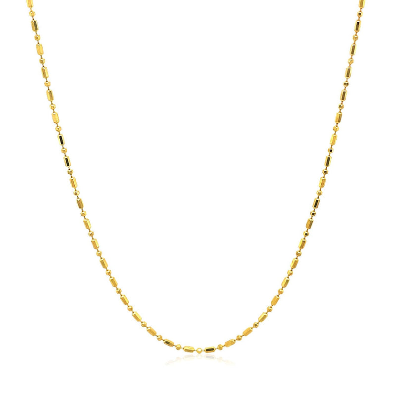 Bids.com 14k Yellow Gold Diamond-Cut Bead Chain 1.0mm Necklaces