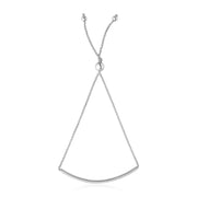 Bids.com 14k White Gold Smooth Curved Bar Lariat Design Bracelet Bracelets
