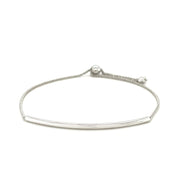 Bids.com 14k White Gold Smooth Curved Bar Lariat Design Bracelet Bracelets