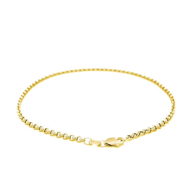 Bids.com 2.3mm 10k Yellow Gold Rolo Anklet Accessories