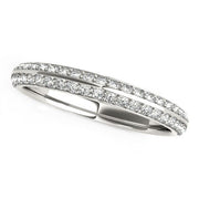 Bids.com 14k White Gold Two-Row Pave Set Diamond Wedding Band (1/4 cttw) Rings