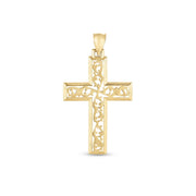 Bids.com 14k Yellow Gold High Polish Vine Cross Pendant Pendants