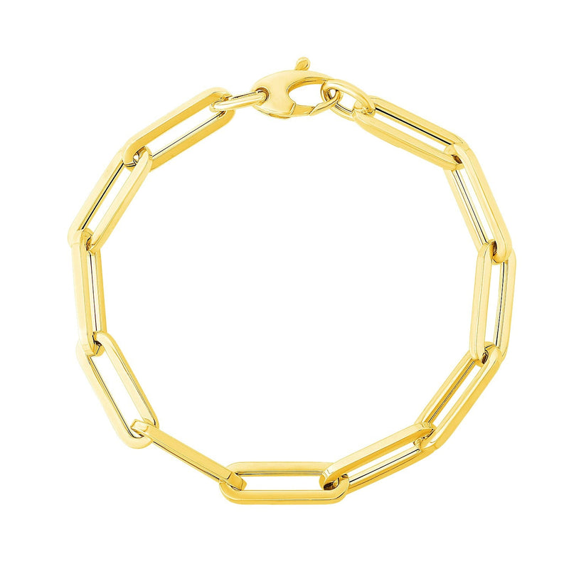 Bids.com 14K Yellow Gold Extra Wide Paperclip Chain Bracelet Bracelets