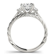 Bids.com 14k White Gold Princess Cut 3 Stone Antique Style Diamond Ring (1 1/8 cttw) Rings
