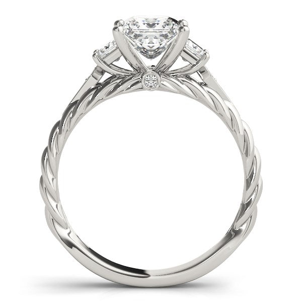 Bids.com 14k White Gold Princess Cut 3 Stone Antique Style Diamond Ring (1 1/8 cttw) Rings