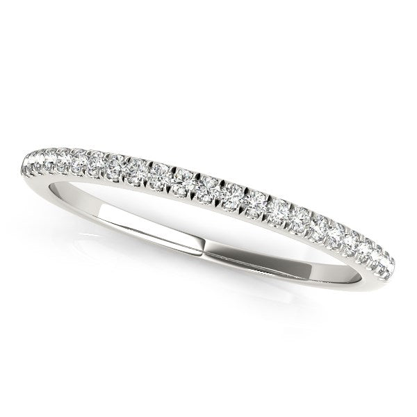 Bids.com 14k White Gold Diamond Pave Set Wedding Band (1/8 cttw) Rings