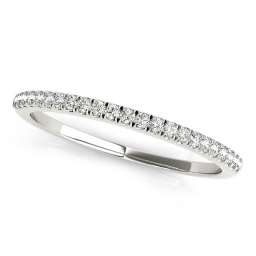 Bids.com 14k White Gold Diamond Pave Set Wedding Band (1/8 cttw) Rings